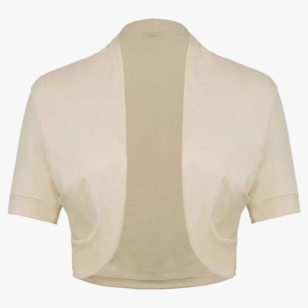 NWT Cropped Cream Shrug Bolero Jacket